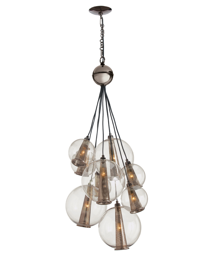 Smoked Glass Cluster Chandelier