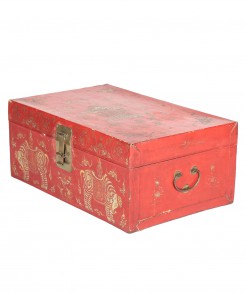 Antique Red Lacquer Trunk