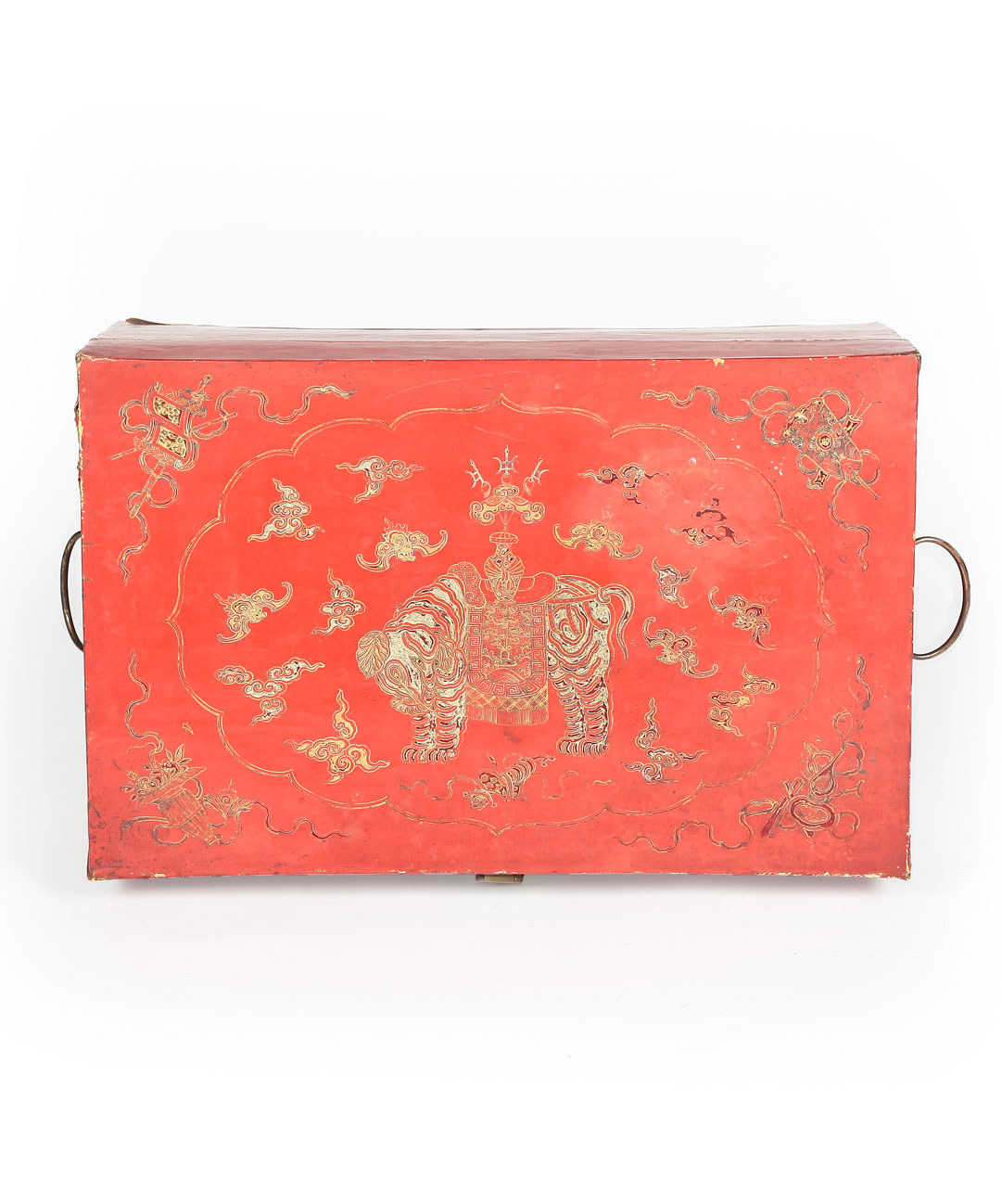 Antique Red Lacquer Trunk