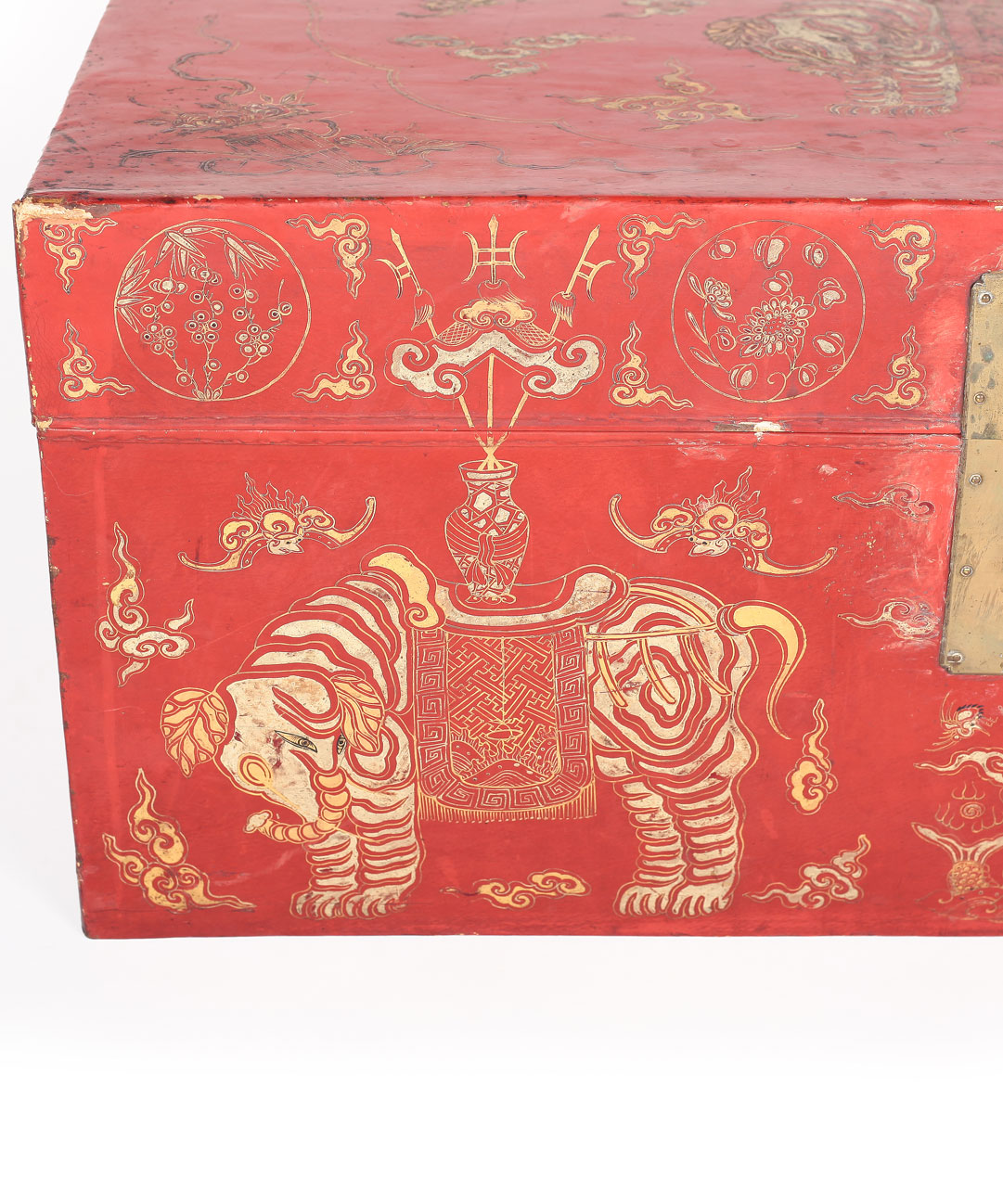 Antique Red Lacquer Trunk