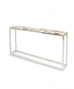 Thin Petrified Wood Console Table