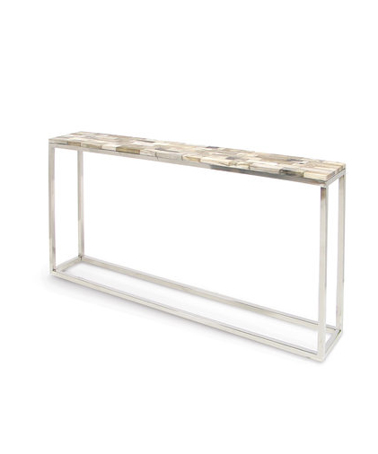 Thin Petrified Wood Console Table