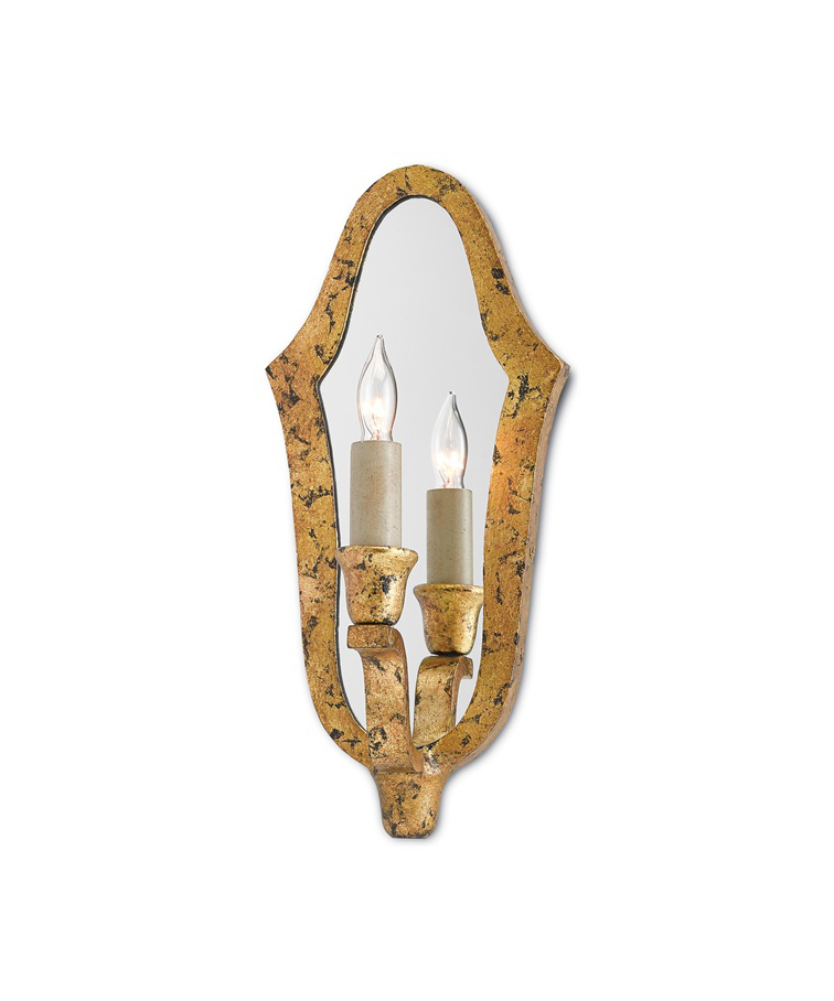 Mirrored and Gold Leaf Sconce