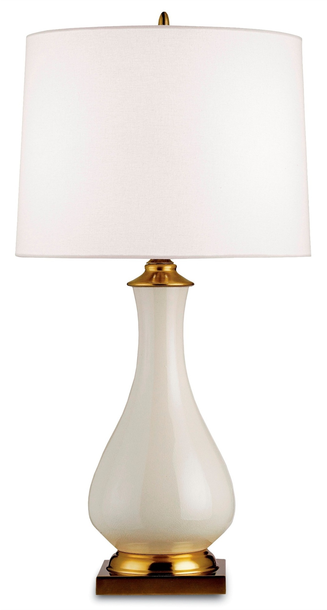 Crackle Table Lamp White