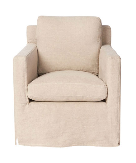 Louis Mini Slipcovered Swivel Chair