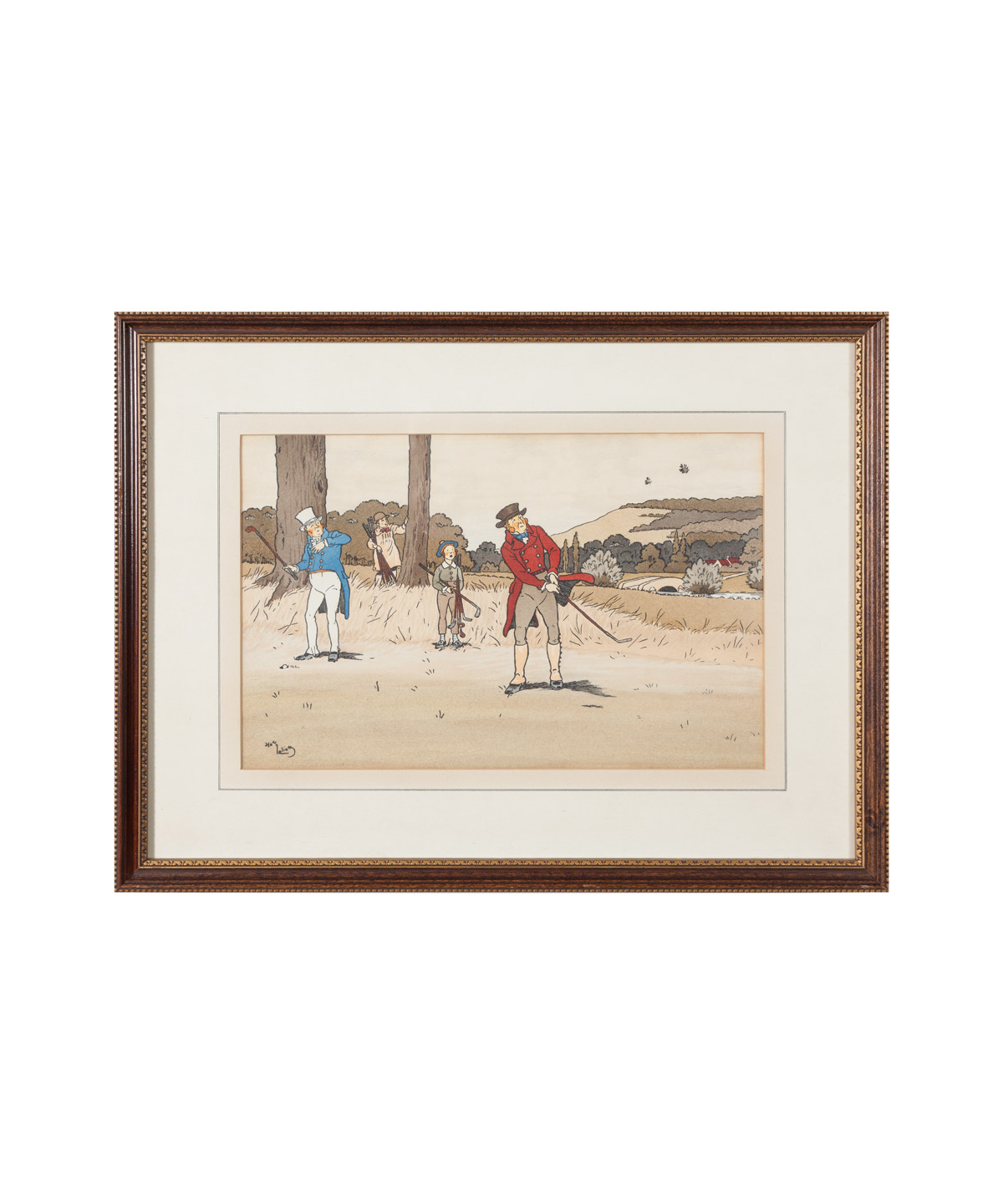 Golf Original Color Lithographs, Set of Three