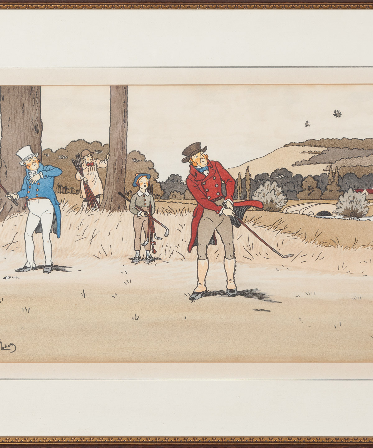 Golf Original Color Lithographs, Set of Three