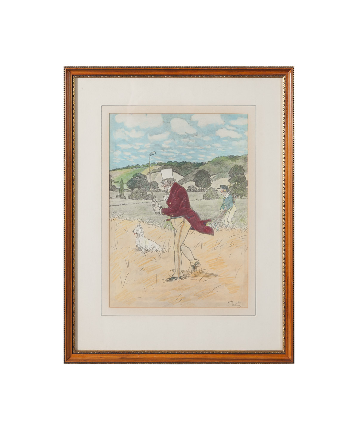 Golf Original Color Lithographs, Set of Two