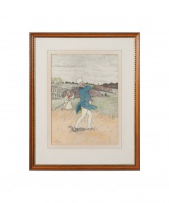 Golf Original Color Lithographs, Set of Two