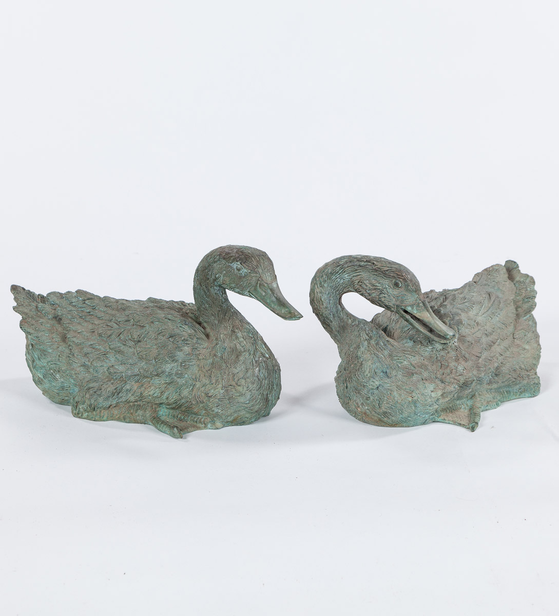 Brass Duck Sculptures, Set of Two