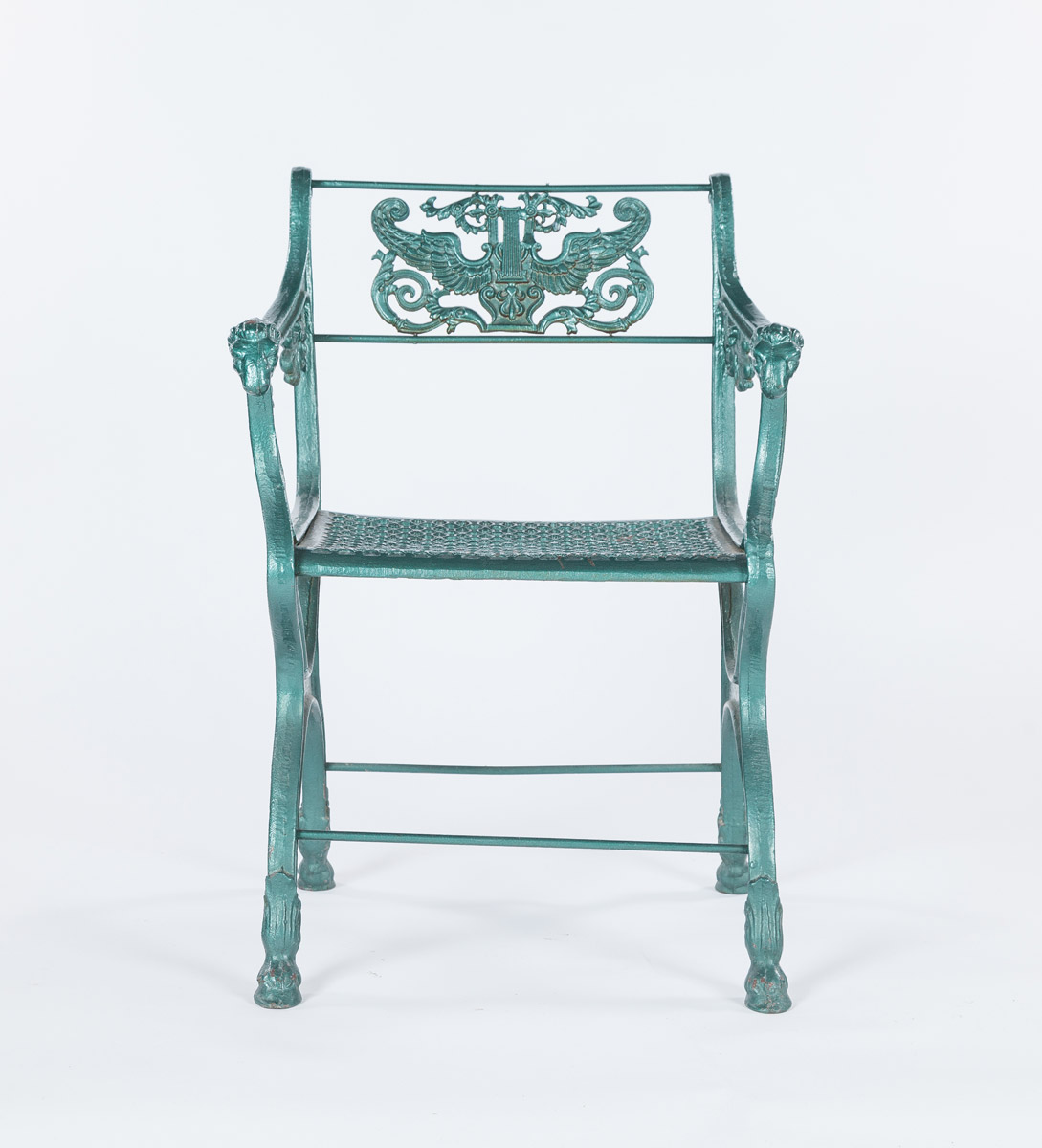 English Cast Iron Garden Chairs, Set of Two