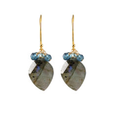 Alicia Van Fleteren Dagger Earrings Moss Aquamarine