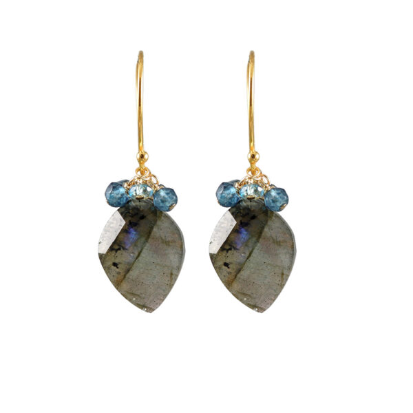 Alicia Van Fleteren Dagger Earrings Moss Aquamarine