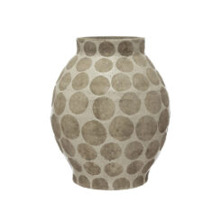 Kurtz Collection-CreativeCoOp-White Spotted Vase-Fauc Floral