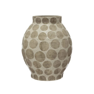 Kurtz Collection-CreativeCoOp-White Spotted Vase-Fauc Floral