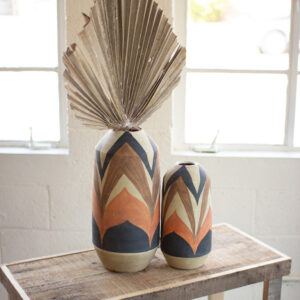 Kurtz Collection-Kalalou-Patterned Vase-Faux Florals