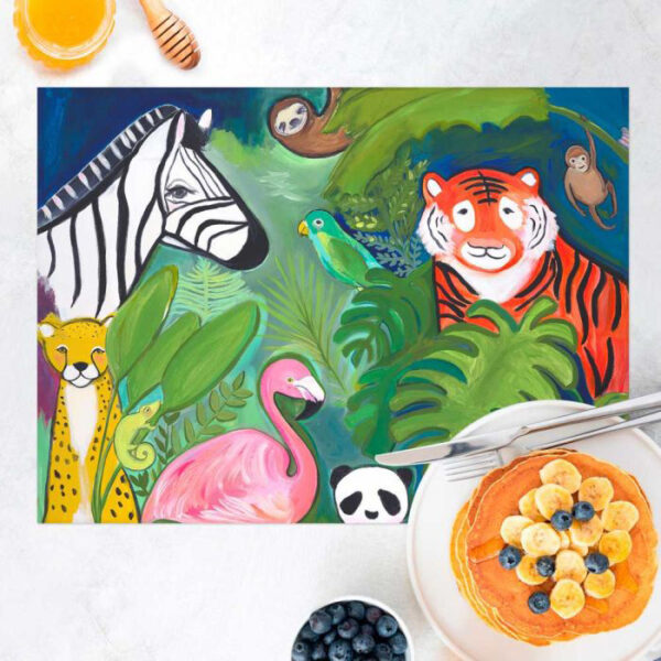 Kurtz Collection-Oopsy Daisy- Peaceful Jungle Vinyl Placemat
