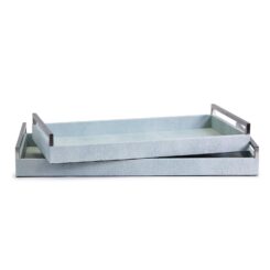 Twos Company-Ice Blue Faux Shagreen Tray