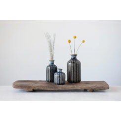 Creative Co op-Embossed Stoneware Vases