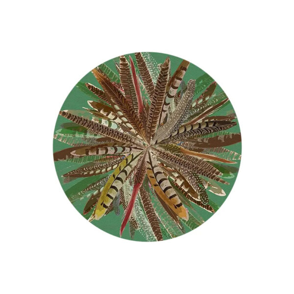 GE68640-Nicolette Mayer-Pheasant Feather Placemats Green