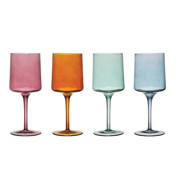 Multi Color Stemmed Wine Glasses