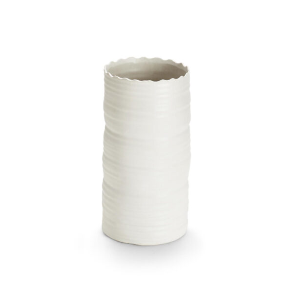 Cylinder Vase, White Organic, Large