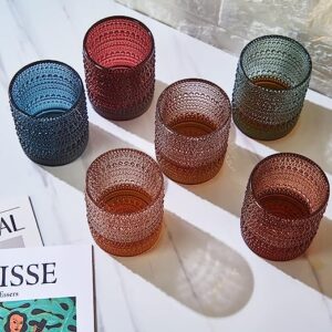 Hobnail Colored Beaded Tumbler Glass