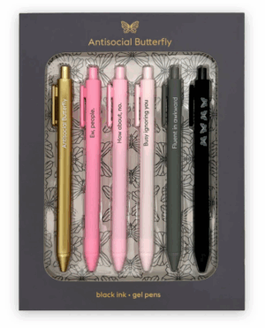 Antisocial Butterfly Quotable Gel Pen Set